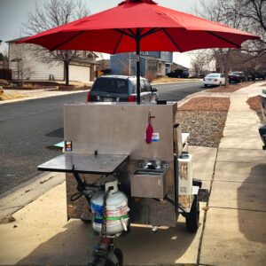 Food Cart with Blackstone Griddle and Solar-Powered LED Lighting