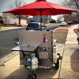Food Cart with Blackstone Griddle and Solar-Powered LED Lighting