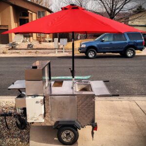Food Cart with Blackstone Griddle and Solar-Powered LED Lighting