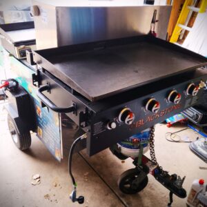 Food Cart with Blackstone Griddle and Solar-Powered LED Lighting