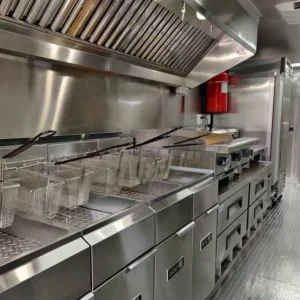 8.5 X 28 TA2 BBQ TRAILER FULLY EQUIPPED WITH WALK-IN COOLER & BATHROOM