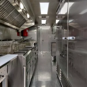 8.5 X 28 TA2 BBQ TRAILER FULLY EQUIPPED WITH WALK-IN COOLER & BATHROOM