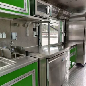 8.5 X 28 TA2 BBQ TRAILER FULLY EQUIPPED WITH WALK-IN COOLER & BATHROOM