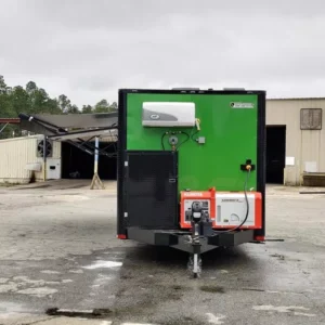 8.5 X 28 TA2 BBQ TRAILER FULLY EQUIPPED WITH WALK-IN COOLER & BATHROOM