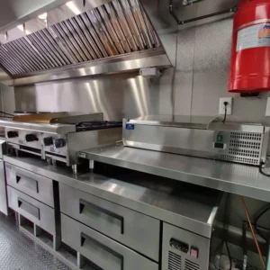 8.5 X 28 TA2 BBQ TRAILER FULLY EQUIPPED WITH WALK-IN COOLER & BATHROOM