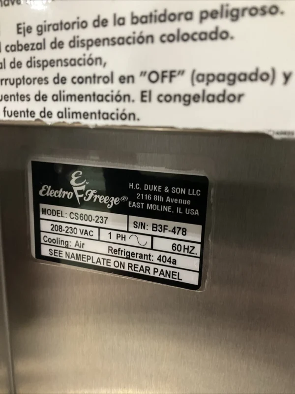 Electro Freeze Countertop Soft Serve Ice Cream - Image 6
