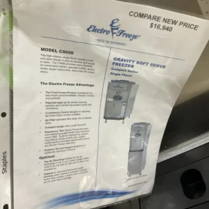 Electro Freeze Countertop Soft Serve Ice Cream