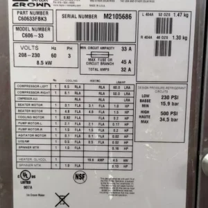 Taylor Crown C606-33 Combination Shake & Soft Serve